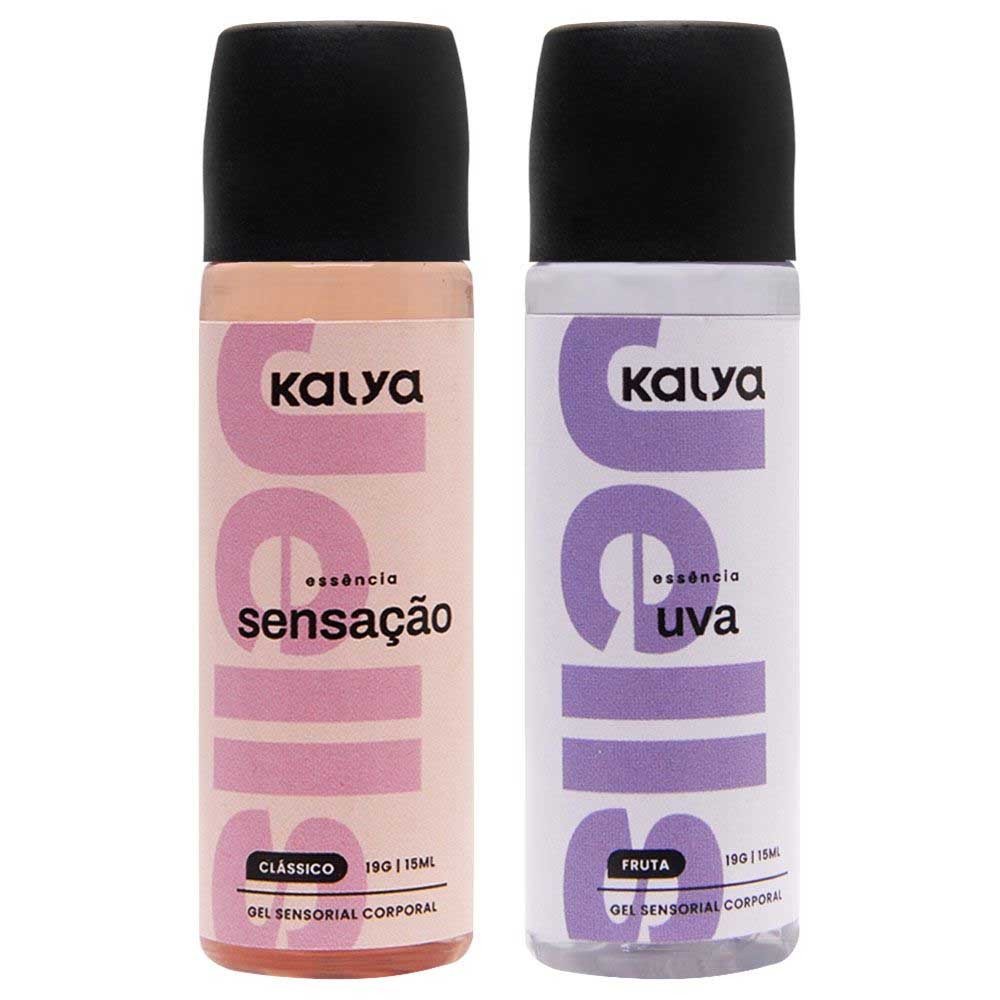 Kit Gel Beijável Duo Sensação e Uva. Sensação Aquecimento. Para lamber, assoprar e excitar