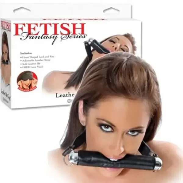 Mordaça Bastão Importada Bit Gag Pipedream Ajustável. Com Chaves, Cadeado e Venda Tapa Olhos