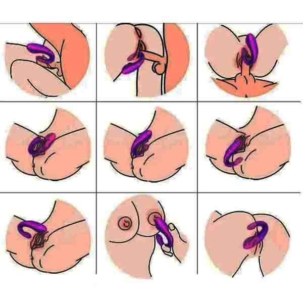 ilustração formas de uso vibrador para casal