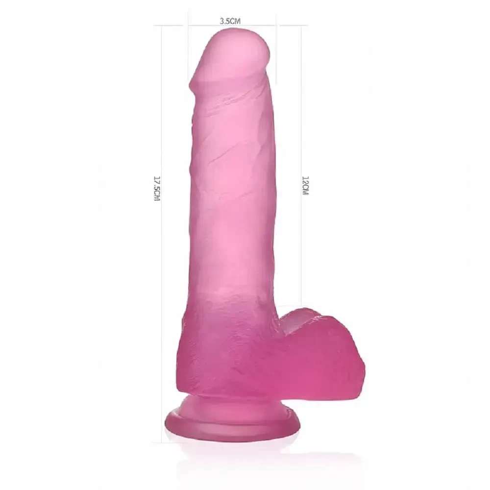 Pênis De Borracha Realístico Jelly Ventosa Pink 17 x 3,5