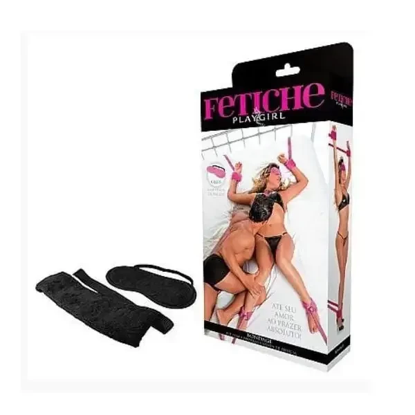 Kit Bondage Amarras De Cama Com Cabeceira Pelúcia