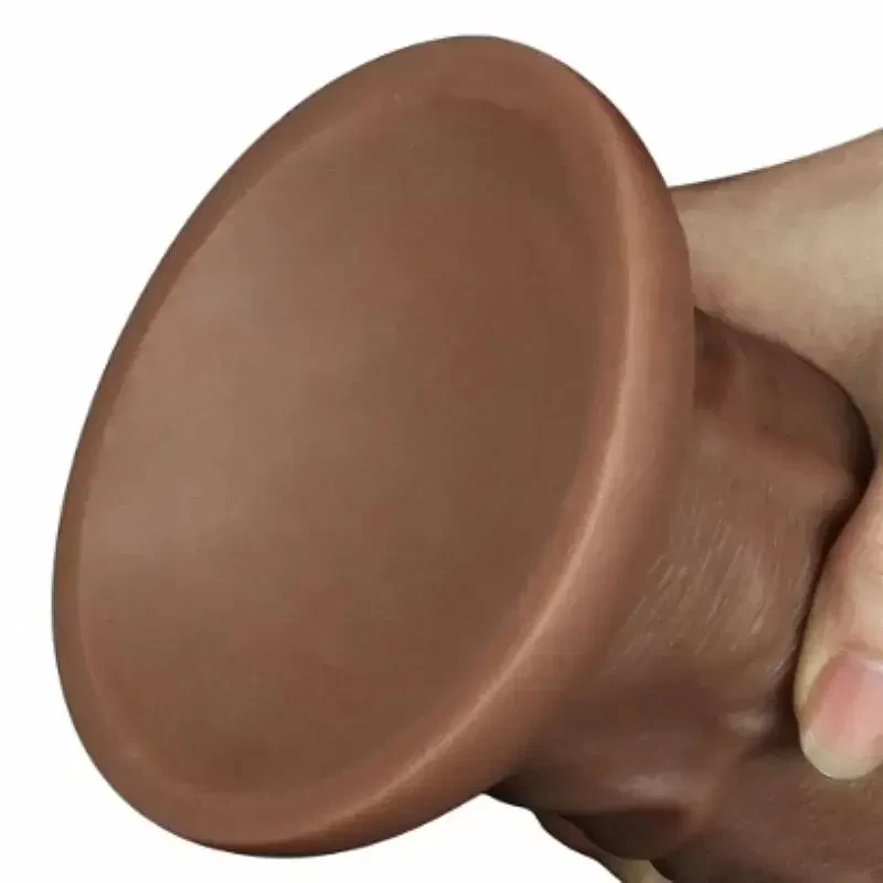 Pênis Realístico Gigante Ventosa 26x6,3cm  Marrom Realistic Cubby Dildo Penetráveis 23cm