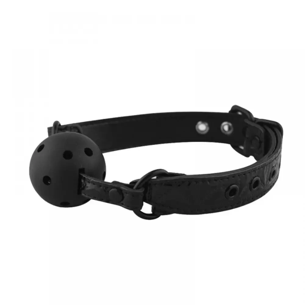 Imagem mordaça ball gag de luxo bola 45 cm com respirador