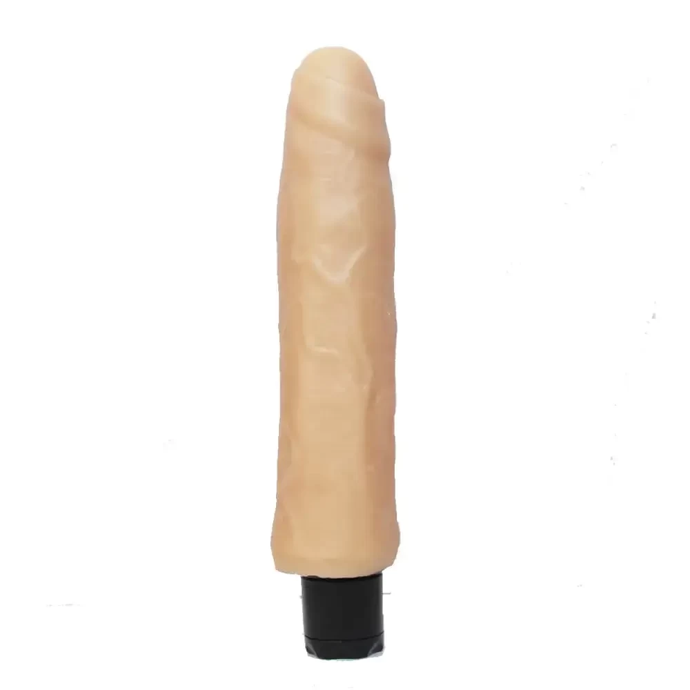 Pênis Realístico Cyberskin Vibração 19 x 4,5 cm Com Controle de Velocidade