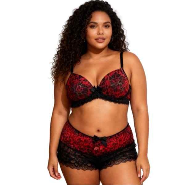 Conjunto Lingerie Sexy Tolouse GG Com Shortinho