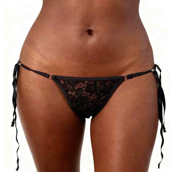 Calcinha De Amarrar Arregaça. Tamanho Único. Preta