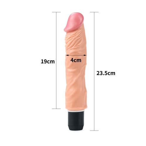 dimensões Pênis Realístico  Vibratório Real Feel 9.5 Prova D'Agua Mede 24 x 4. Penetráveis 20 x 4cm
