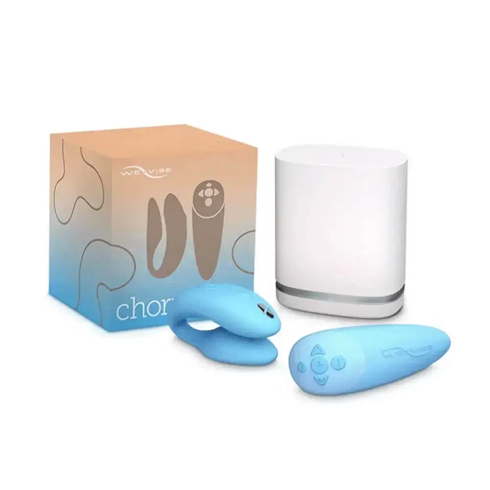 Imagem vibrador casal we vibe chorus app recarregável azul