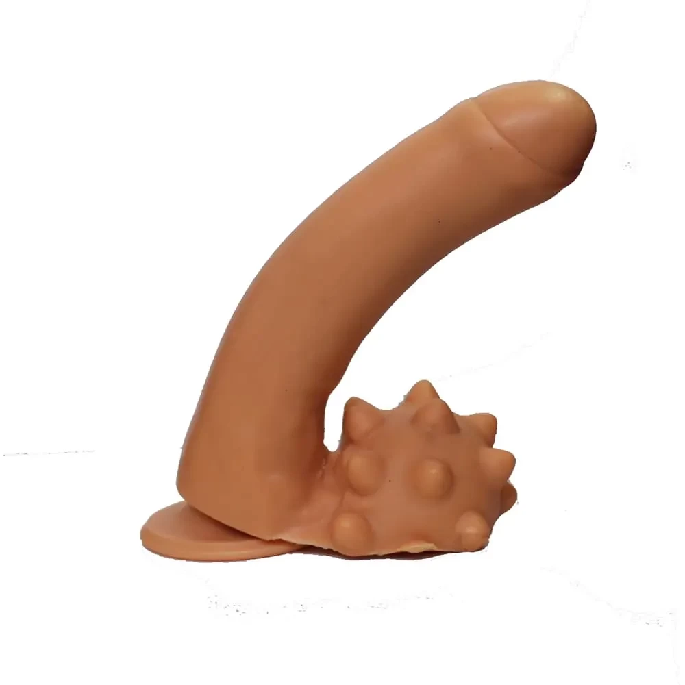 Pênis De Borracha 18 x 4 Ventosa E Escroto massageador