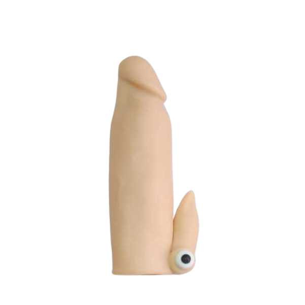 Capa Peniana Com Vibração Realística Em Cyberskin 15cm x 3,8cm