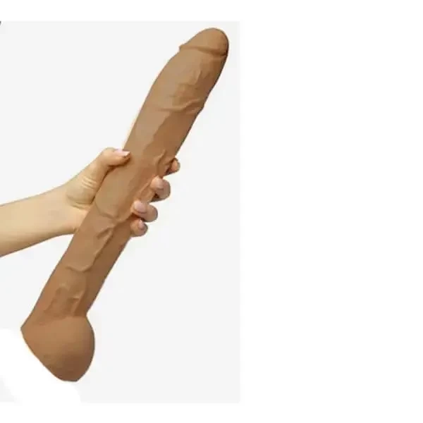 pênis realístico gigante rambone 35 cm por 6cm penetráveis marrom