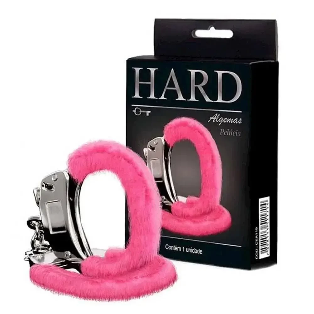 Algemas De Metal Com Pelúcia Rosa