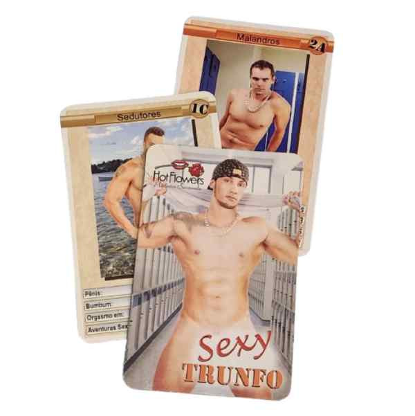 Baralho Jogo de Cartas Eróticas Sexy Trunfo Com Imagens de Homens Nus E Atributos Sexuais