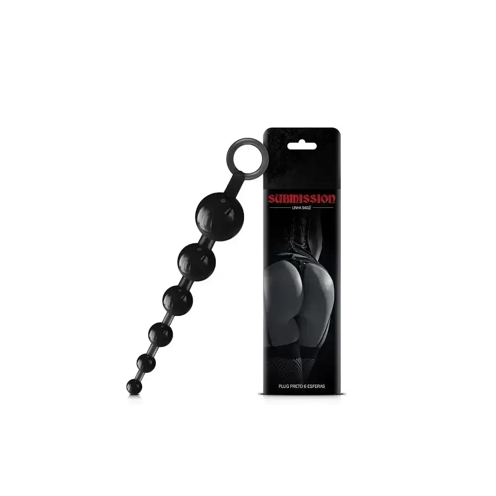 Plug Bol Plug Anal 06 Esferas Preto