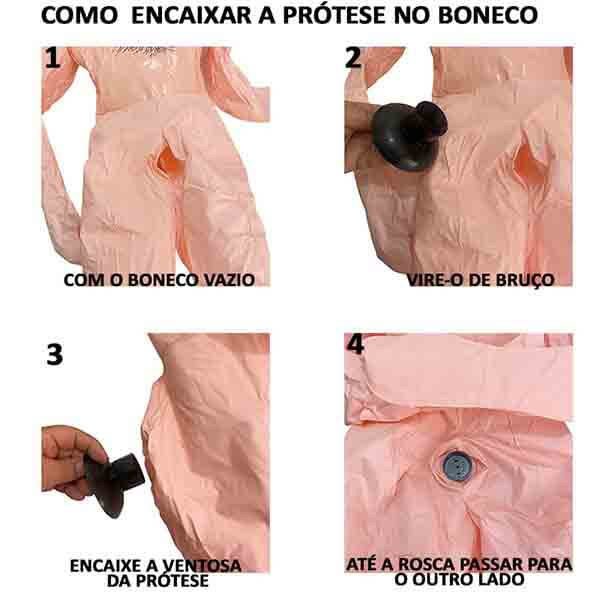 instruções de uso Boneco Inflável Com Pênis Realístico Cyber. Com Vibração. Mede 1,65