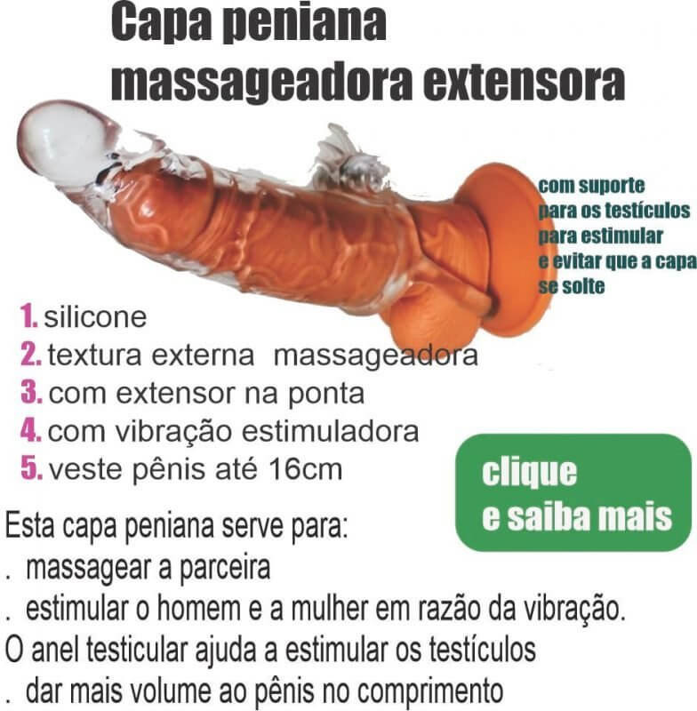 imagem de capa peniana extensora feita em silicone transparente com anel testicular