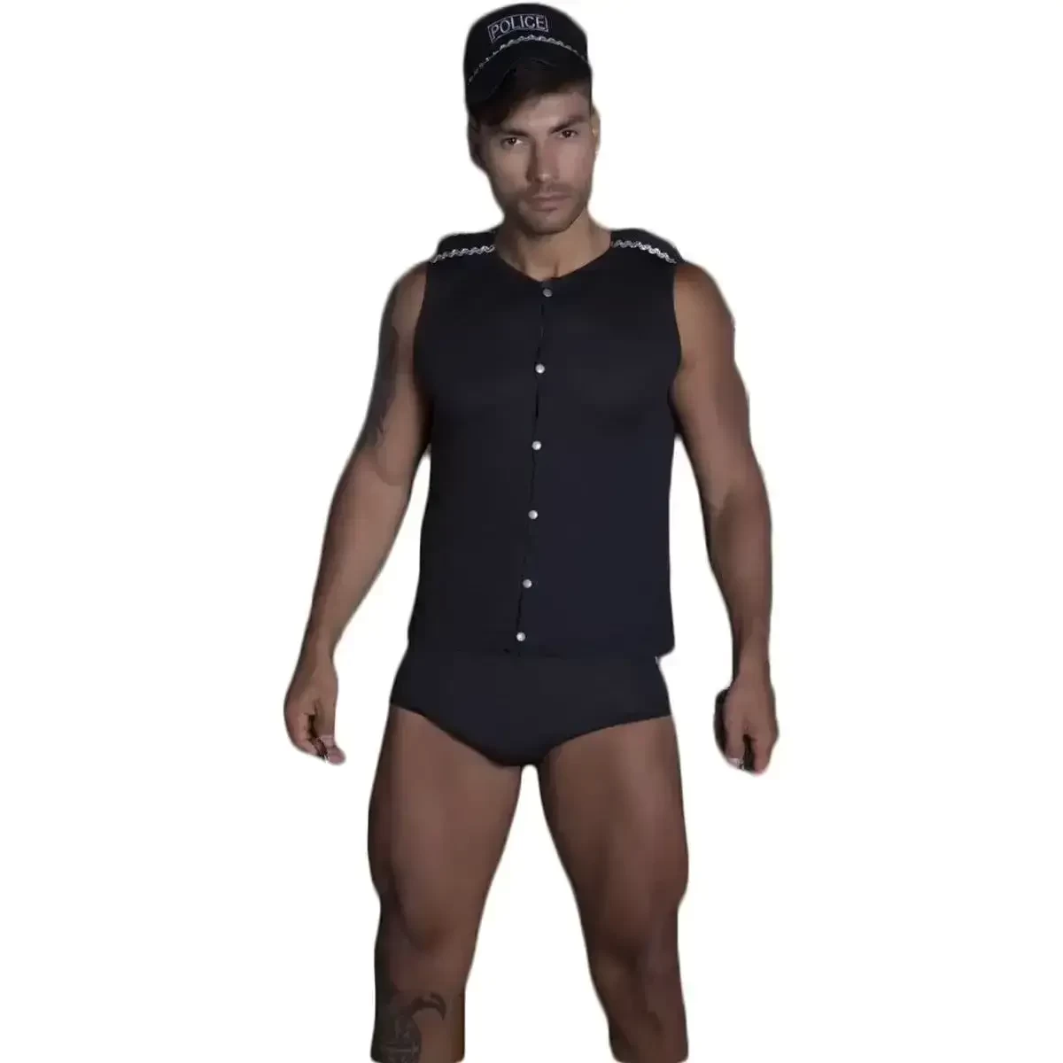 homem vestido com Fantasia De Policial Masculino