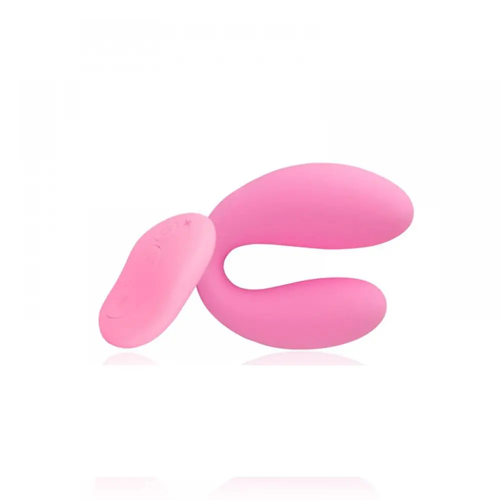 Vibrador para casal com controle remoto. 10 Modos de vibração e controle sem fio. Recarregável. Rosa