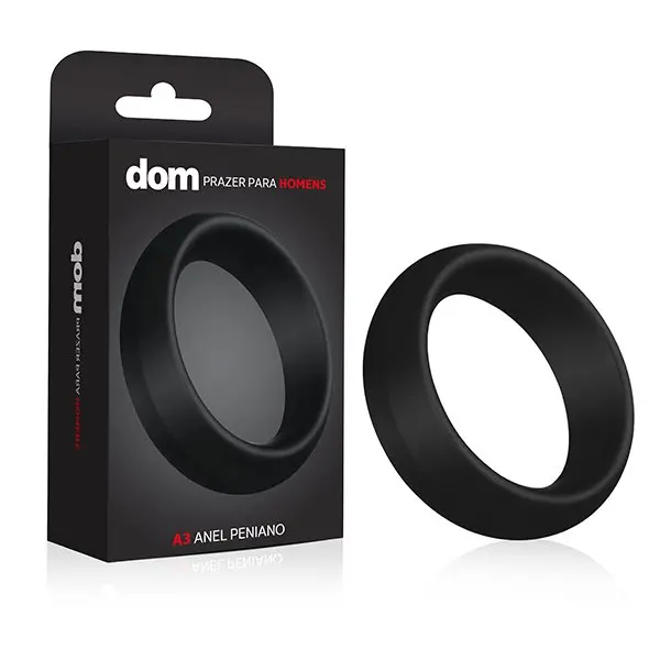 Anel Peniano Dom 6,5 cm Cor Preta. Sem elasticidade