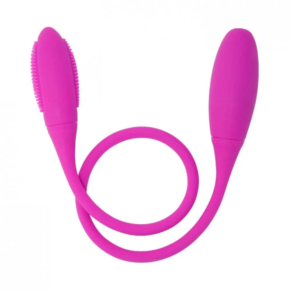 Vibrador Duplo Para Vagina ou Ânus. Recarregável. Prova Dágua. 07 Modos De Vibração. Mede 60cm x 3cm x 3cm