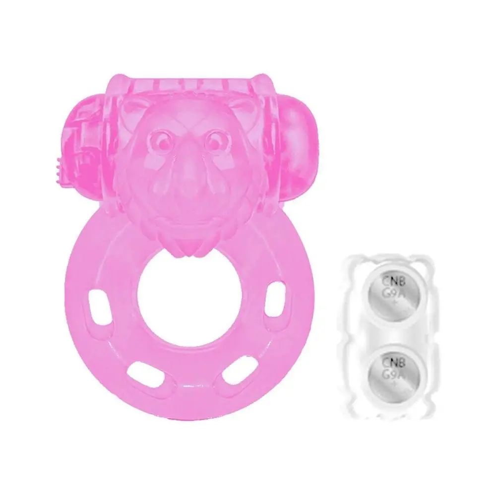 imagem anel peniano vibratório com estimulador clitoriano rosa