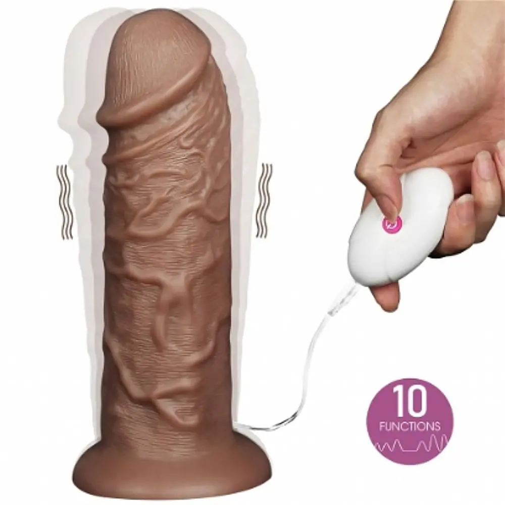 Mão com controle remoto pênis gigante marrom 