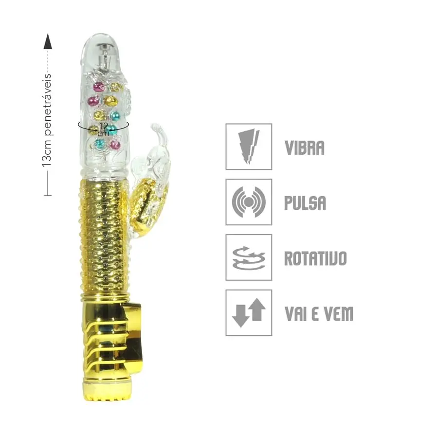 Imagem de Vibrador rotativo vai e vem. Recarregável. 36 níveis de vibração. Linha Jack Rabbit