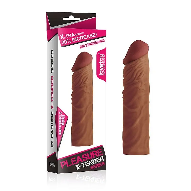 Capa Peniana Extensora 19,5 cm Marrom Lovetoy