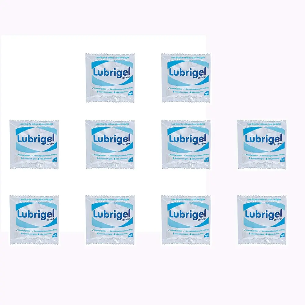 Lubrificante Em Sachê Kit Com 10 Lubrigel. Gel lubrificante Intimo Base Água. 5g Cada