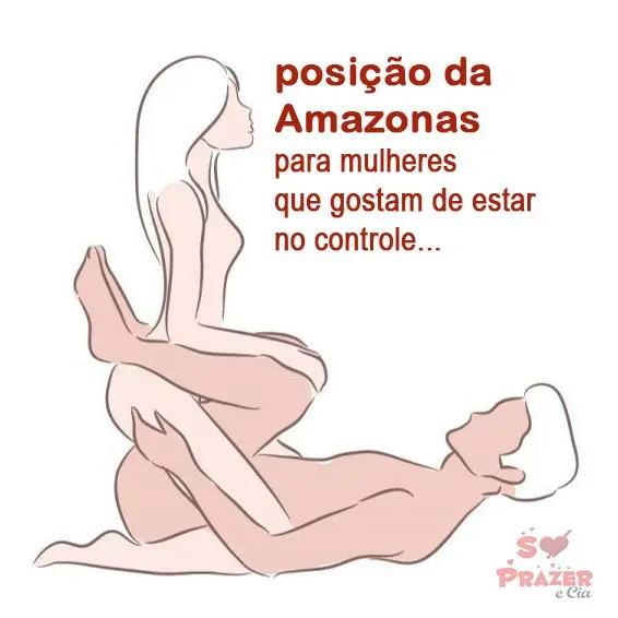 ilustração posição amazona no sexo